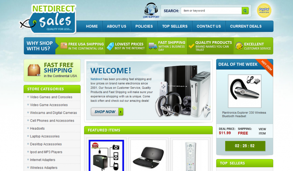 netirectdeals ebay store design exclusive deal of day feature