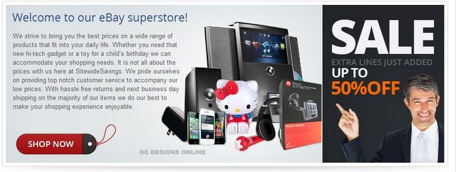 iPad and table accessory eBay store design