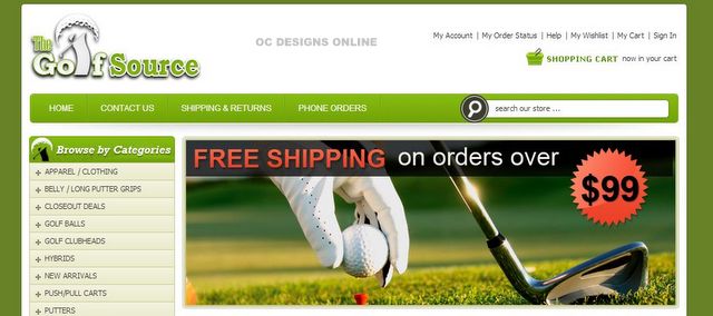 Golfing Equipment BigCommerce Store Design