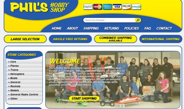 Custom eBay store design for hobby retailers