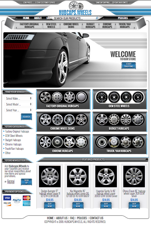 Hubcaps.Wheels custom ebay store design
