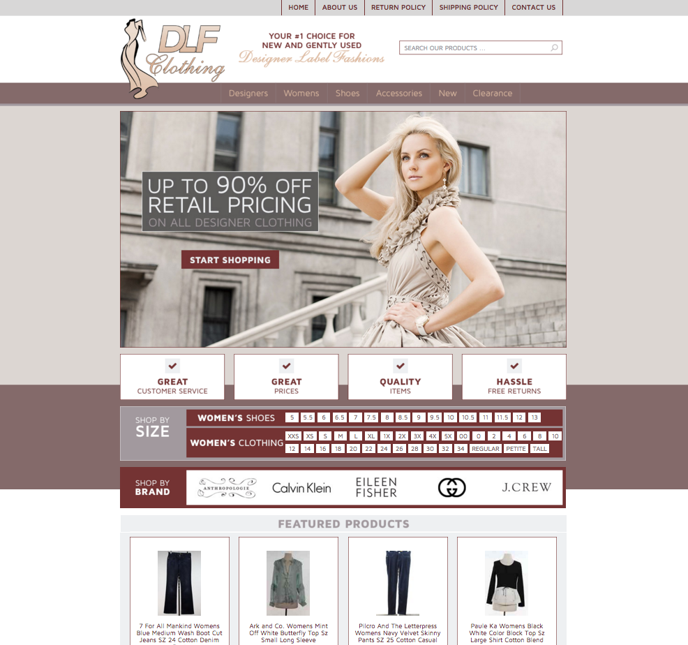 This gorgeous fashion store design from OCDesignonline has helped this ebay client sell more