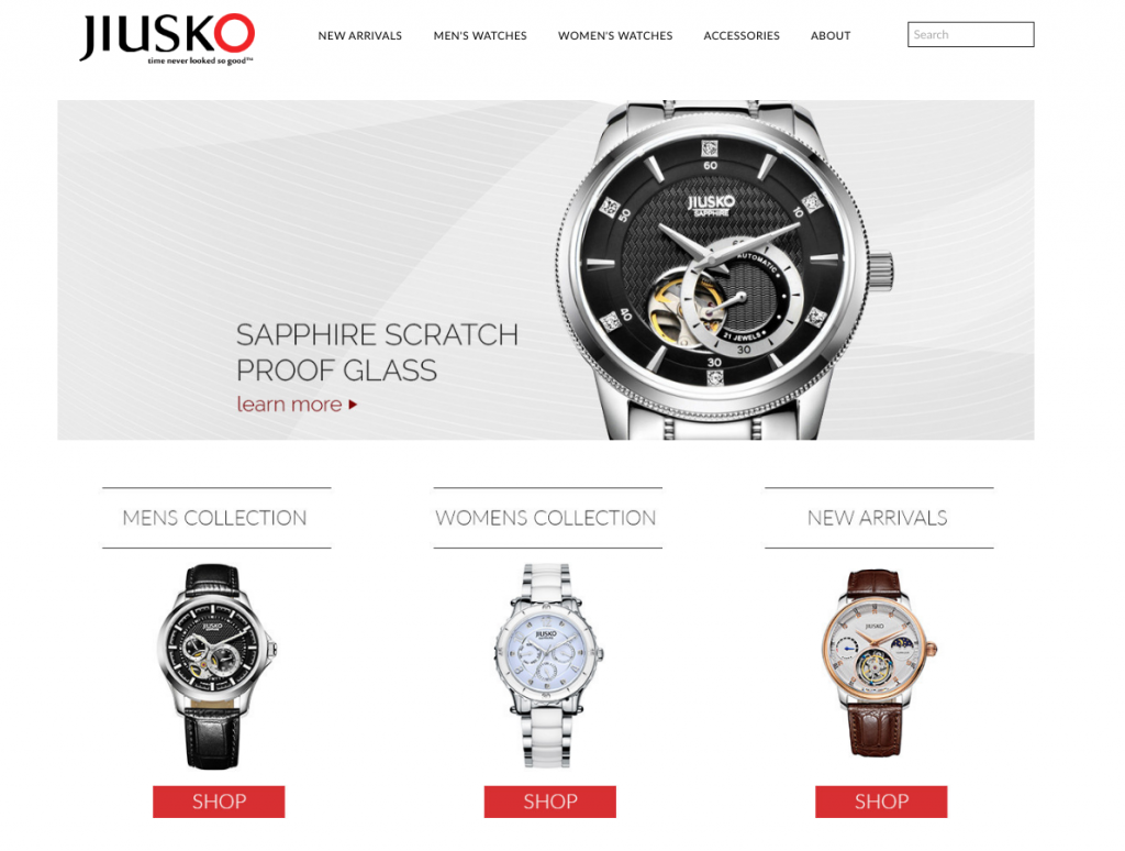 Quality watch designs on Shopify