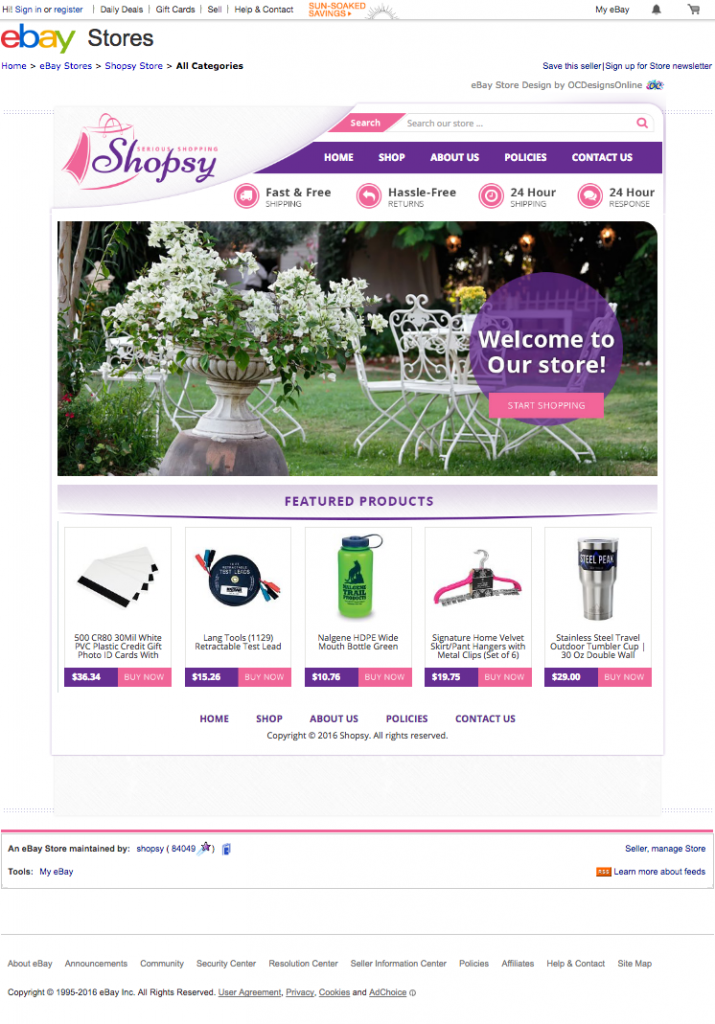 eBay HTML templates from OCDesignsonline