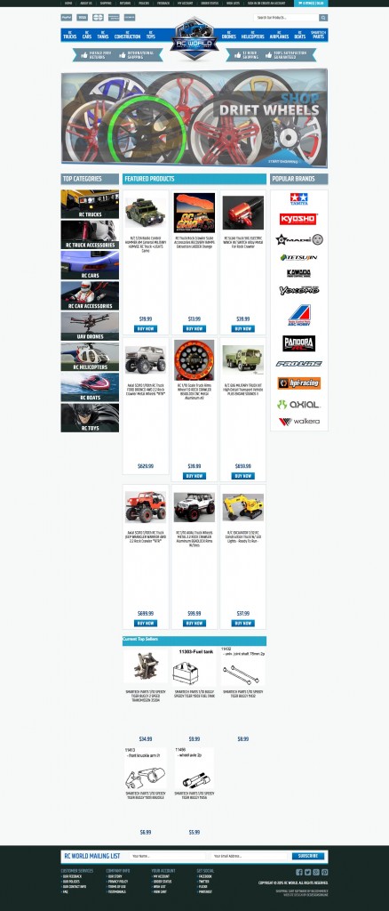 RC World's BigCommerce Template Design