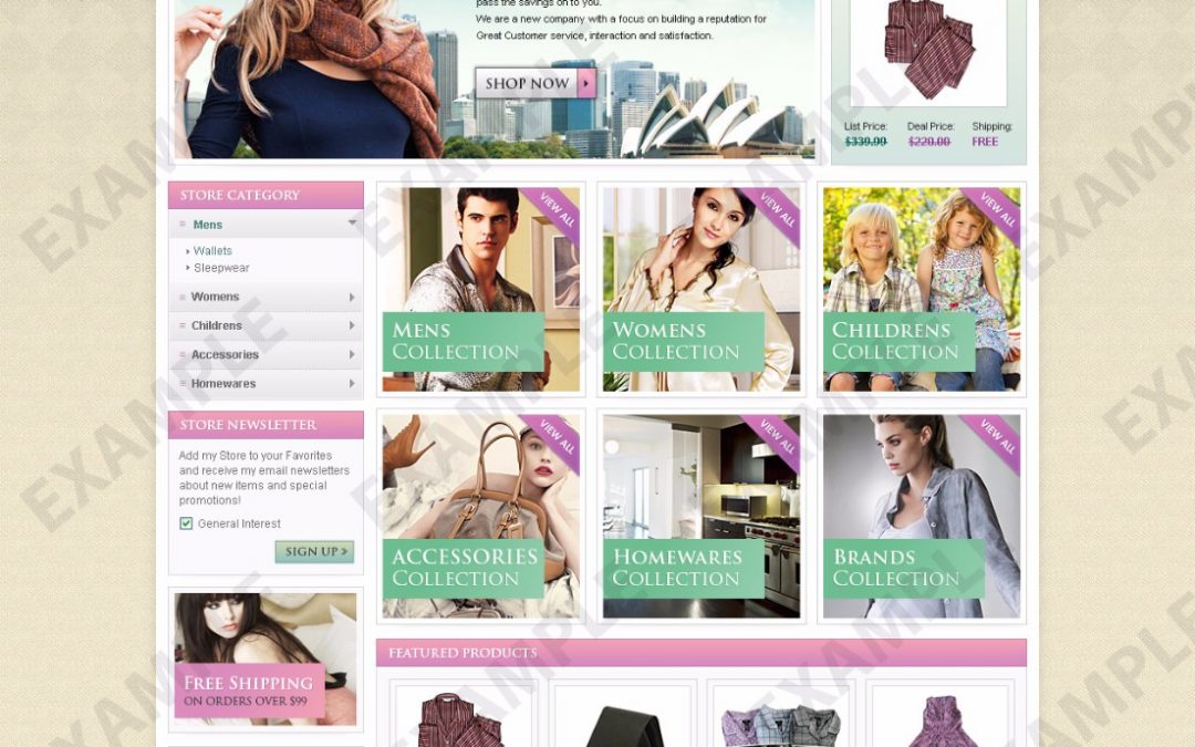 Bubblebridge eBay Store Design (Apparel & Shoes Theme 1206)