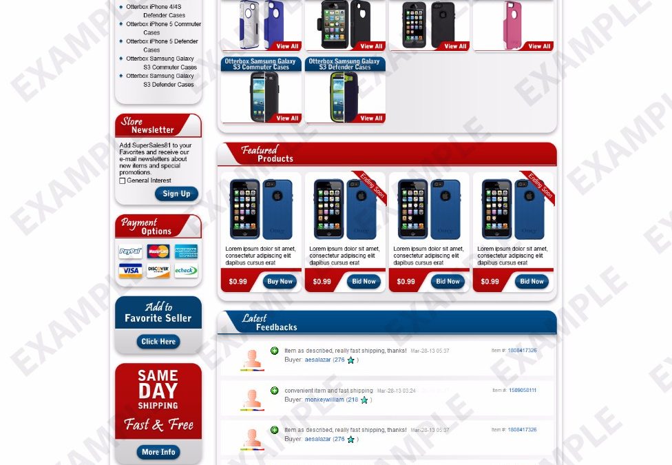 Trivia eBay Store Design (Cellphones Theme 1209)