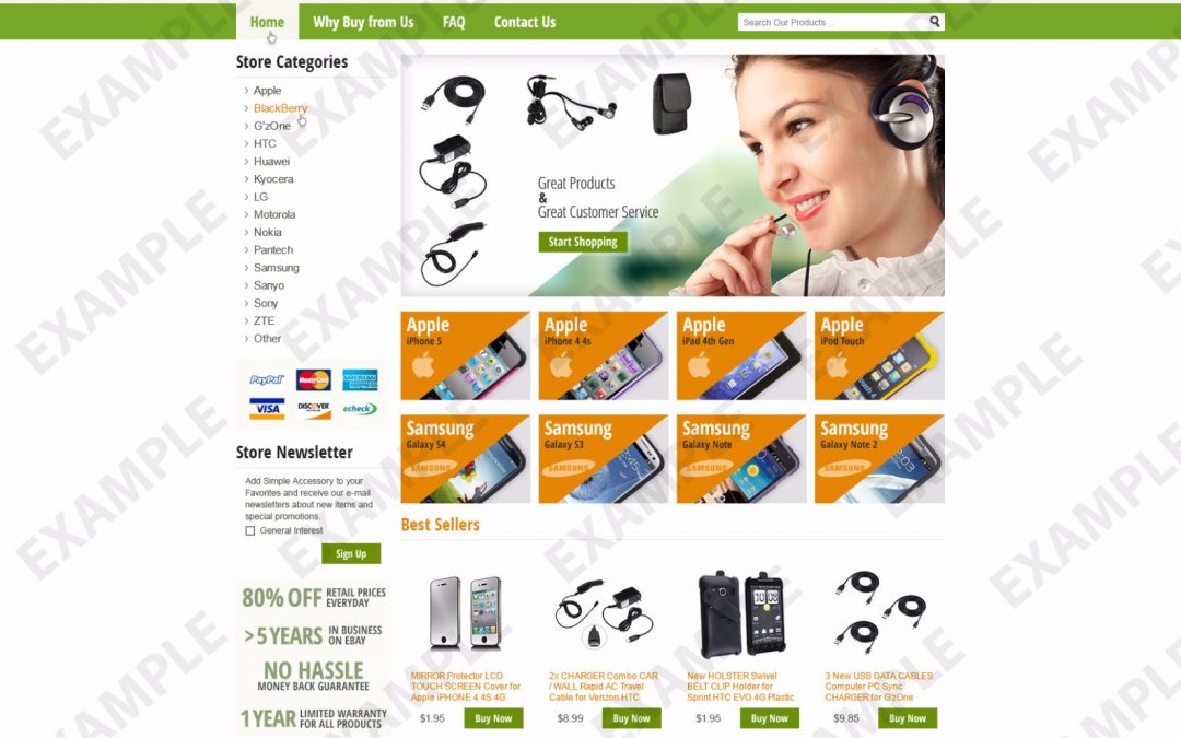 Blogvine eBay Store Design (Cellphones Theme 1222)