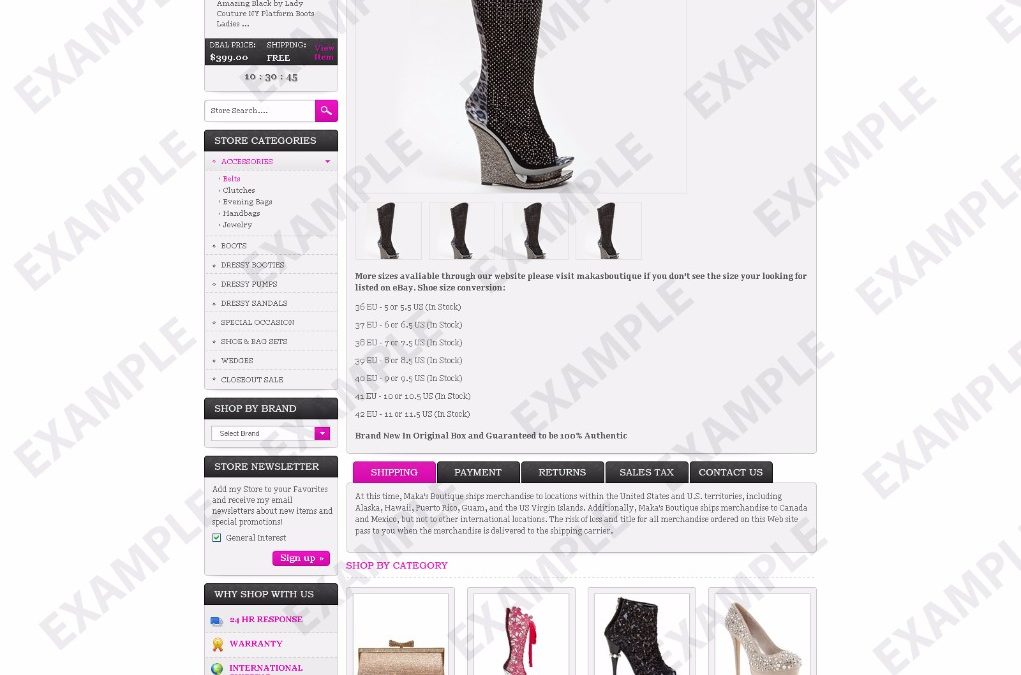Twido eBay Template (Apparel & Shoes Theme 1248)