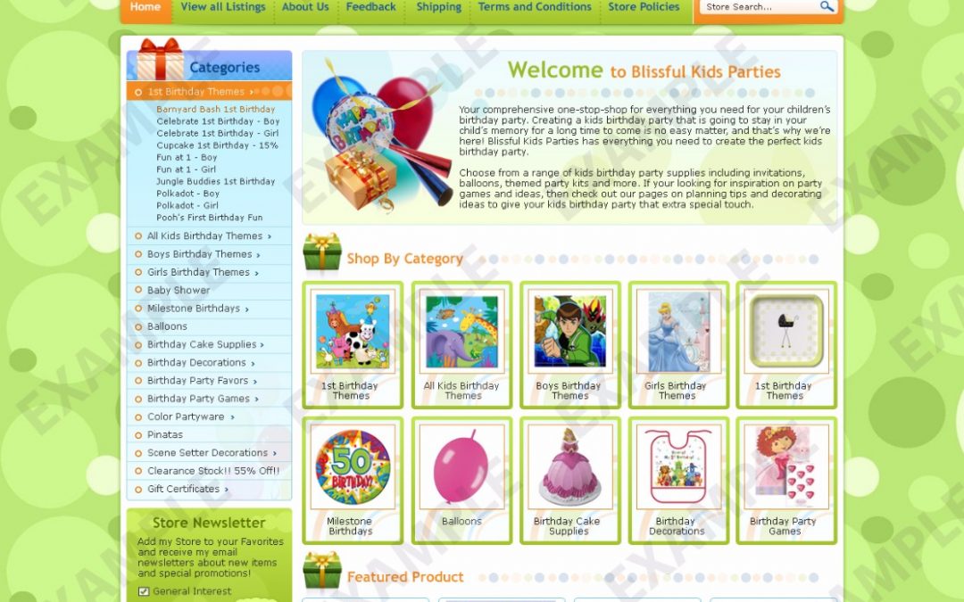 Fazu eBay Store Design (Children & Kids Theme 1296)