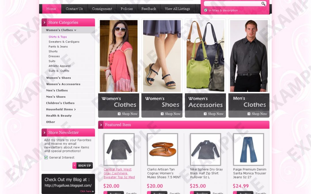 Skanti eBay Store Design (Apparel & Shoes Theme 1298)