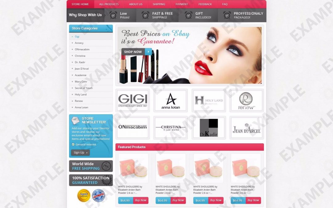 Jetster eBay Store Design (Beauty Theme 1326)