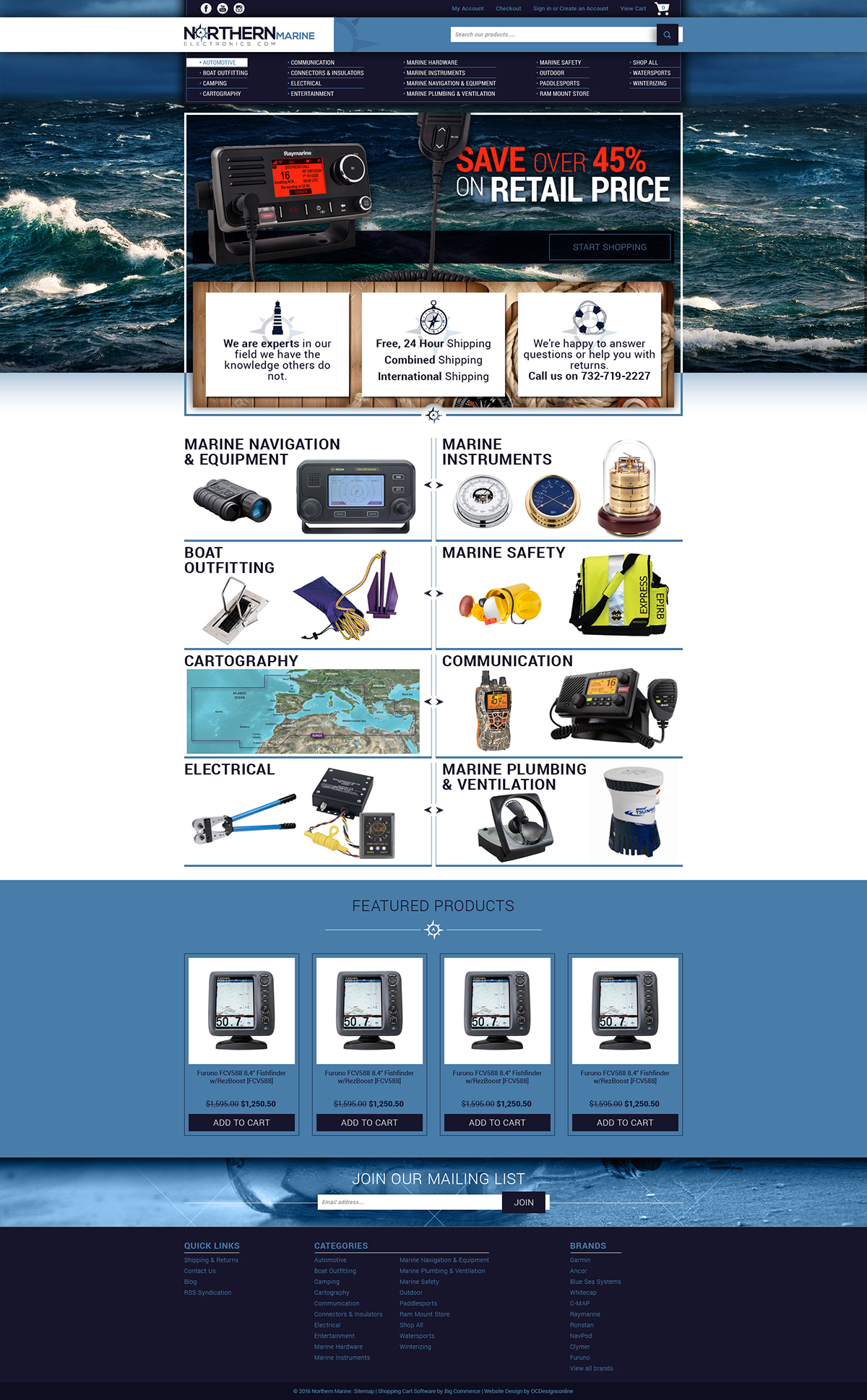 Northern Marine bigcommerce custom store design