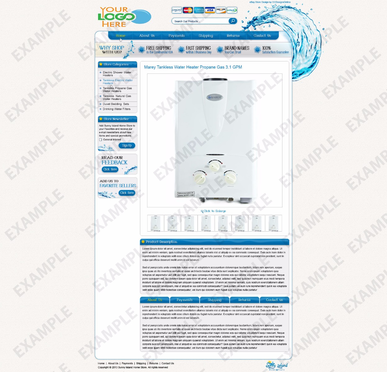Twindo listing template #1237 — premade eBay design for home & garden