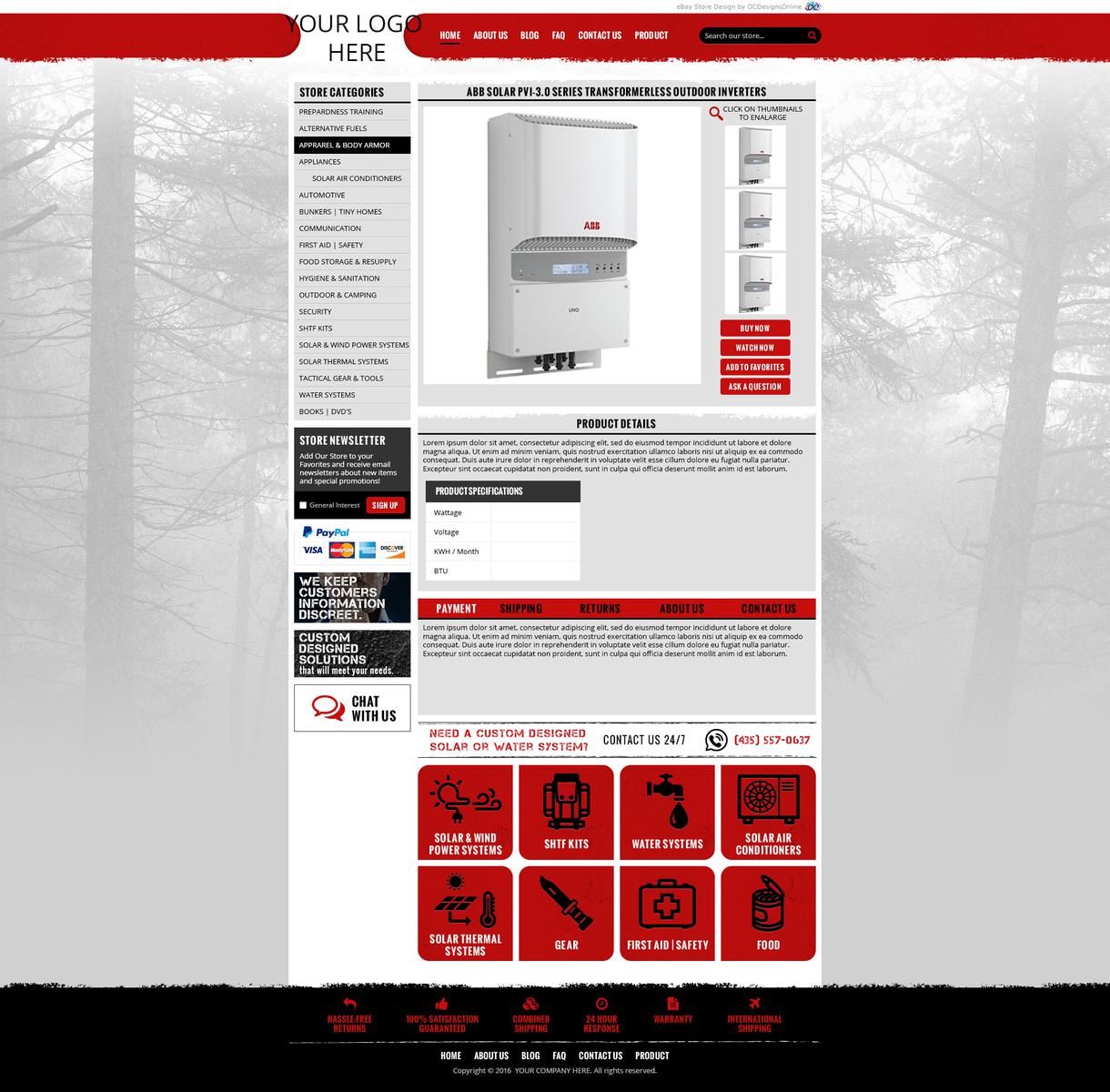 Babblebox listing template #17002 — premade eBay design for sporting goods