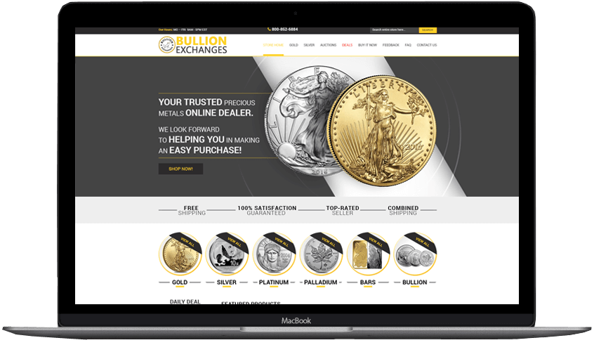 Portfolio Bullion Exchanges Custom eBay Store design and eBay template