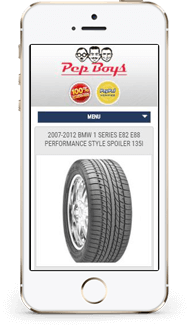Portfolio Pep Boys Custom eBay store design mobile
