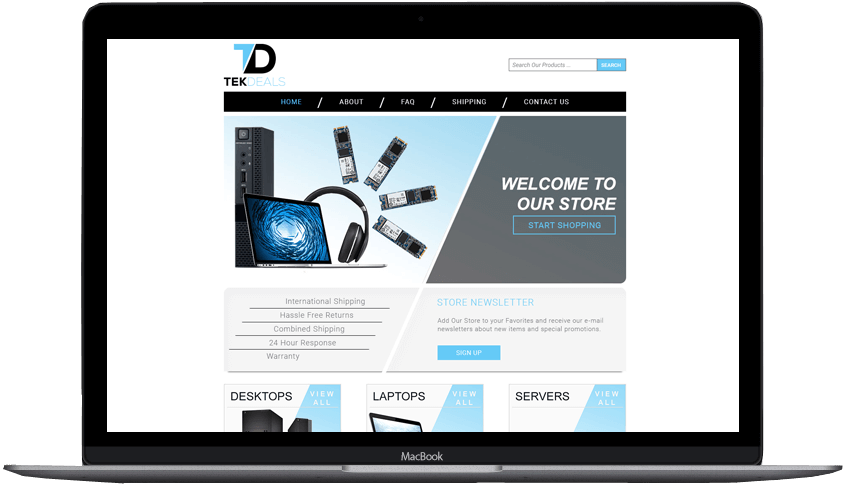 Portfolio Tech Deals custom ebay store and listing template design