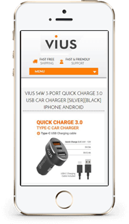 Portfolio Vius custom ebay store and template design mobile