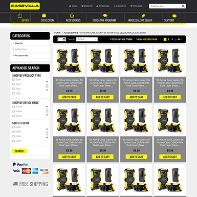 Casevilla Big Commerce category page