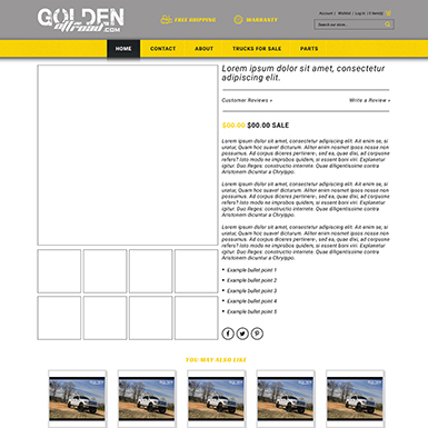 Golden Offroad Shopify product page