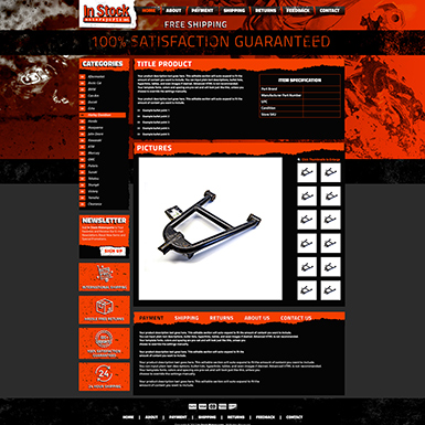 In Stock Motorsports listing template design