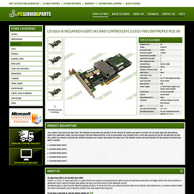 PC Server and Parts ebay listing template design