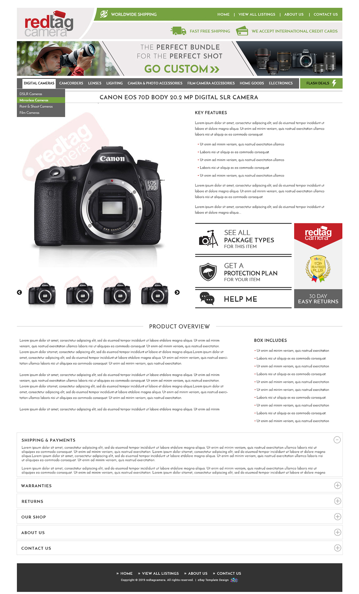 Redtag Camera — eBay listing templates by OC Designs Online