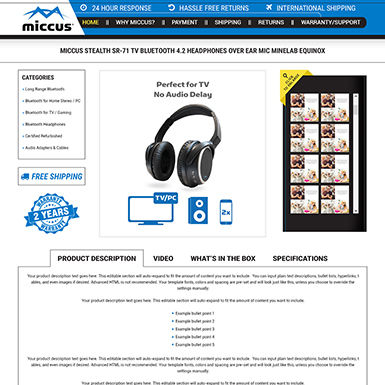 Miccus eBay listing template design