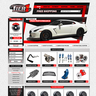 Tier 1 Motorsports ebay  store design