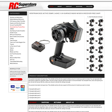 RC Superstore ebay listing template design