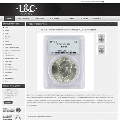 LC Coins ebay listing design