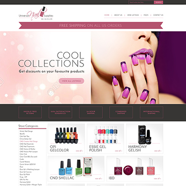 Universal Nail Supply ebay store design