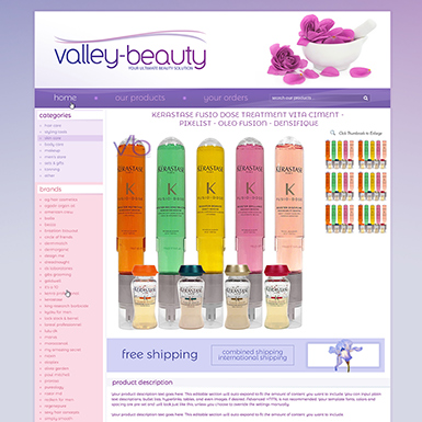 Valley Beauty ebay listing template design