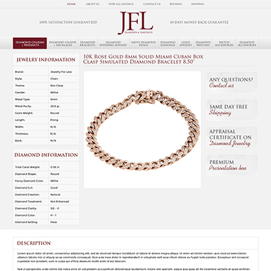 Jewelry For Less eBay listing template design
