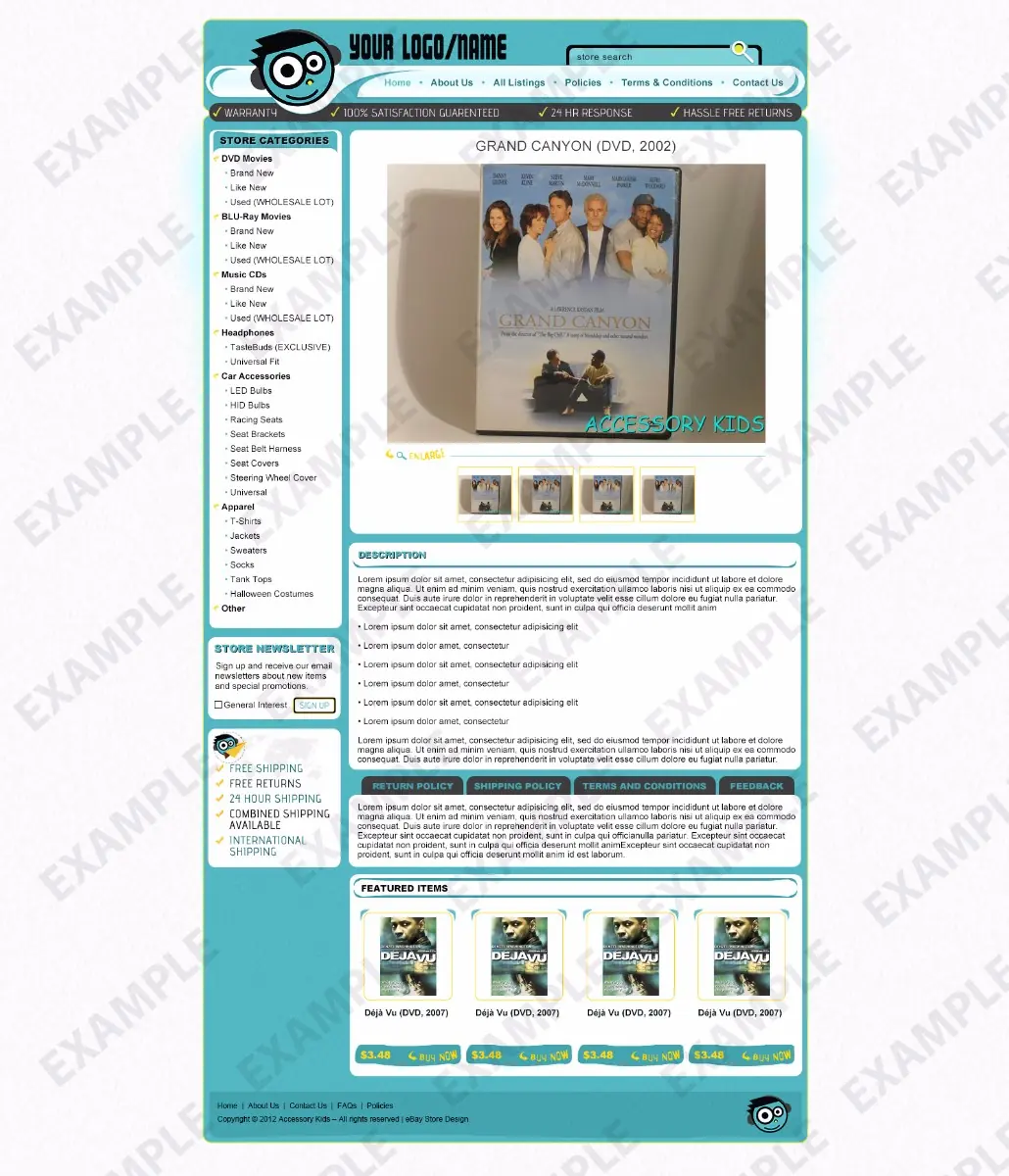 Fivefly premade eBay listing template #1236 for any industry