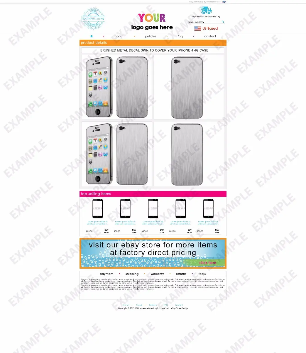 Trutz premade eBay listing template #1282 for cell phones
