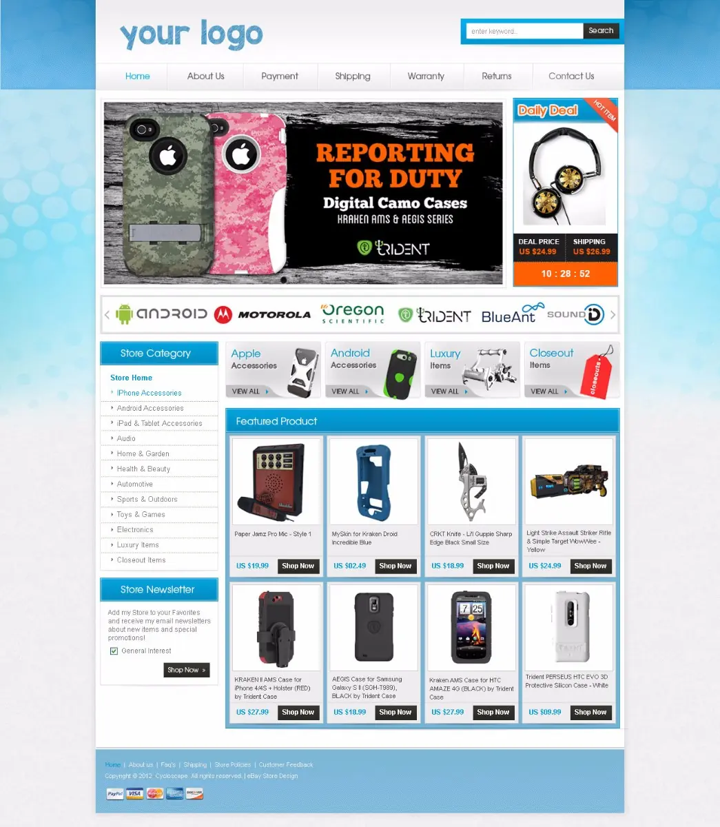 Demizu premade eBay store design #1331 for cell phones