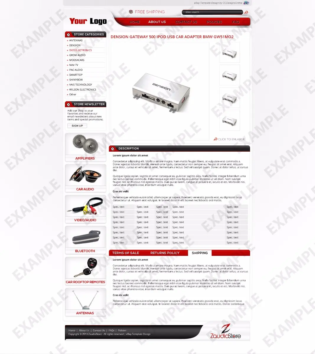Trundu premade eBay listing template #1223 for automotive