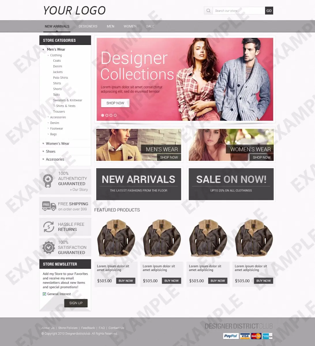 Wikicero premade eBay store design #1216 for apparel & shoes