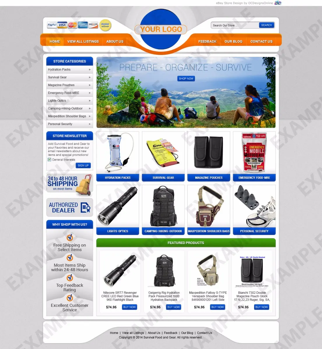 RealXS premade eBay store design #1220 for sporting goods