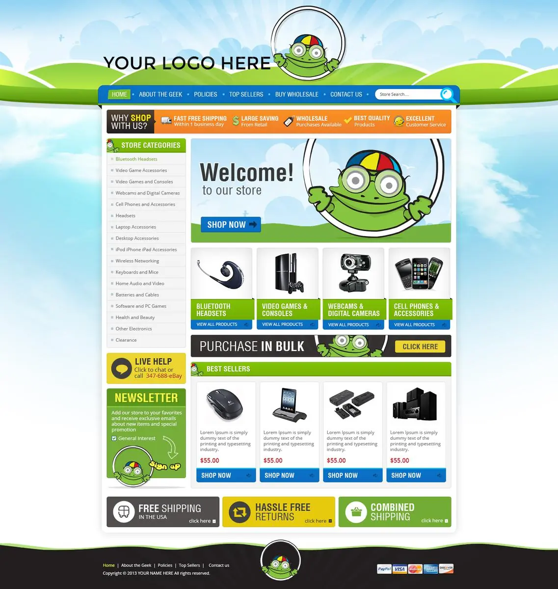 Leembo premade eBay store design #1407 for electronics & cameras