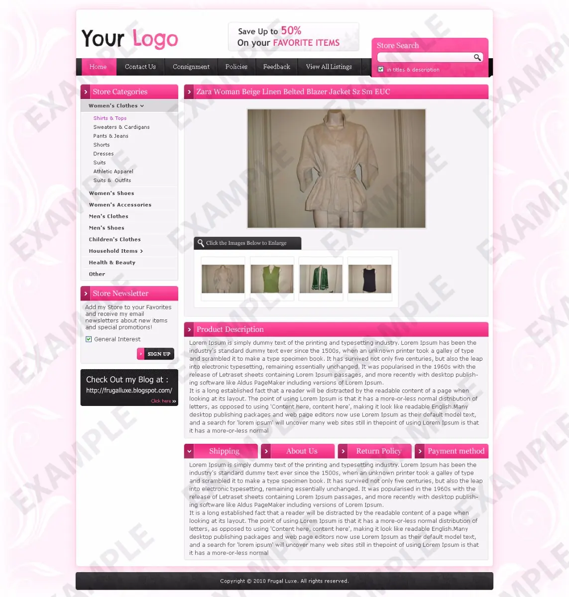Skanti premade eBay listing template #1298 for apparel & shoes
