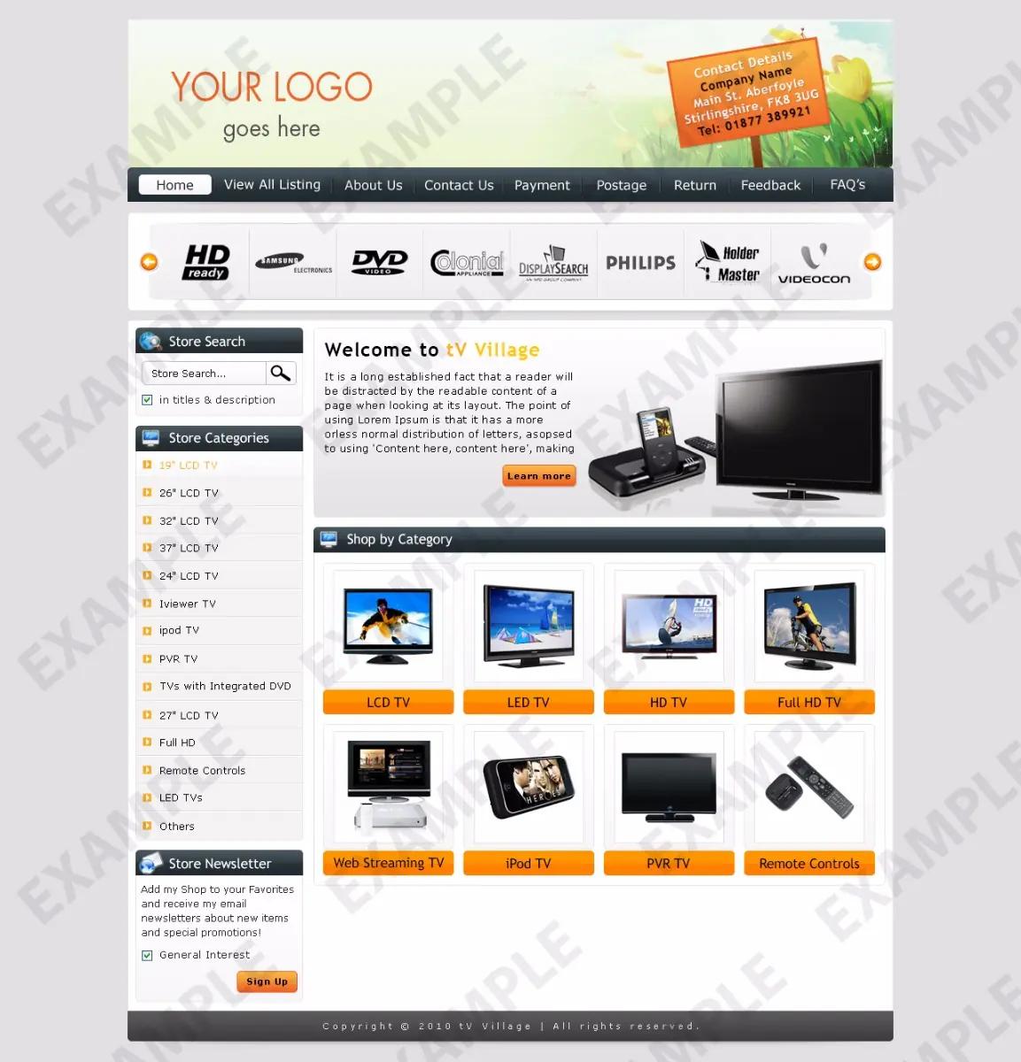 Tagspan premade eBay store design #1257 for electronics & cameras