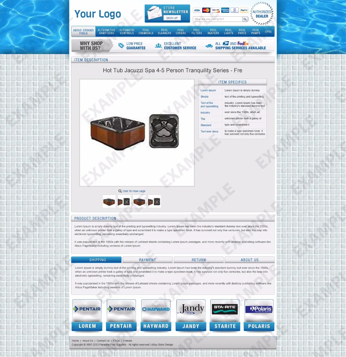 Thoughtdog premade eBay listing template #1295 for home & garden
