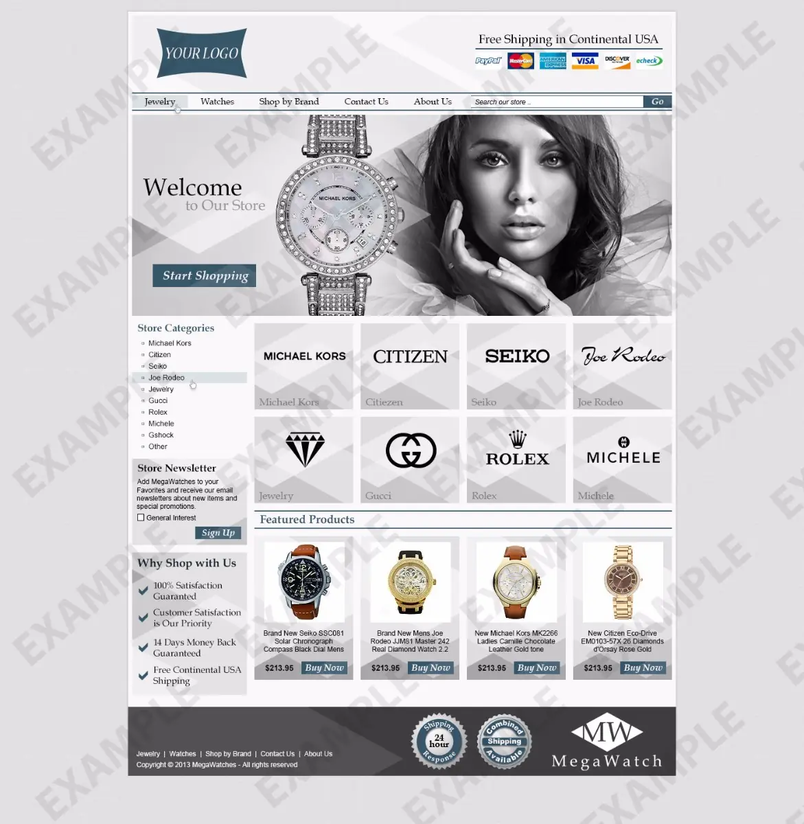 Topbird premade eBay store design #1226 for jewelry & watches