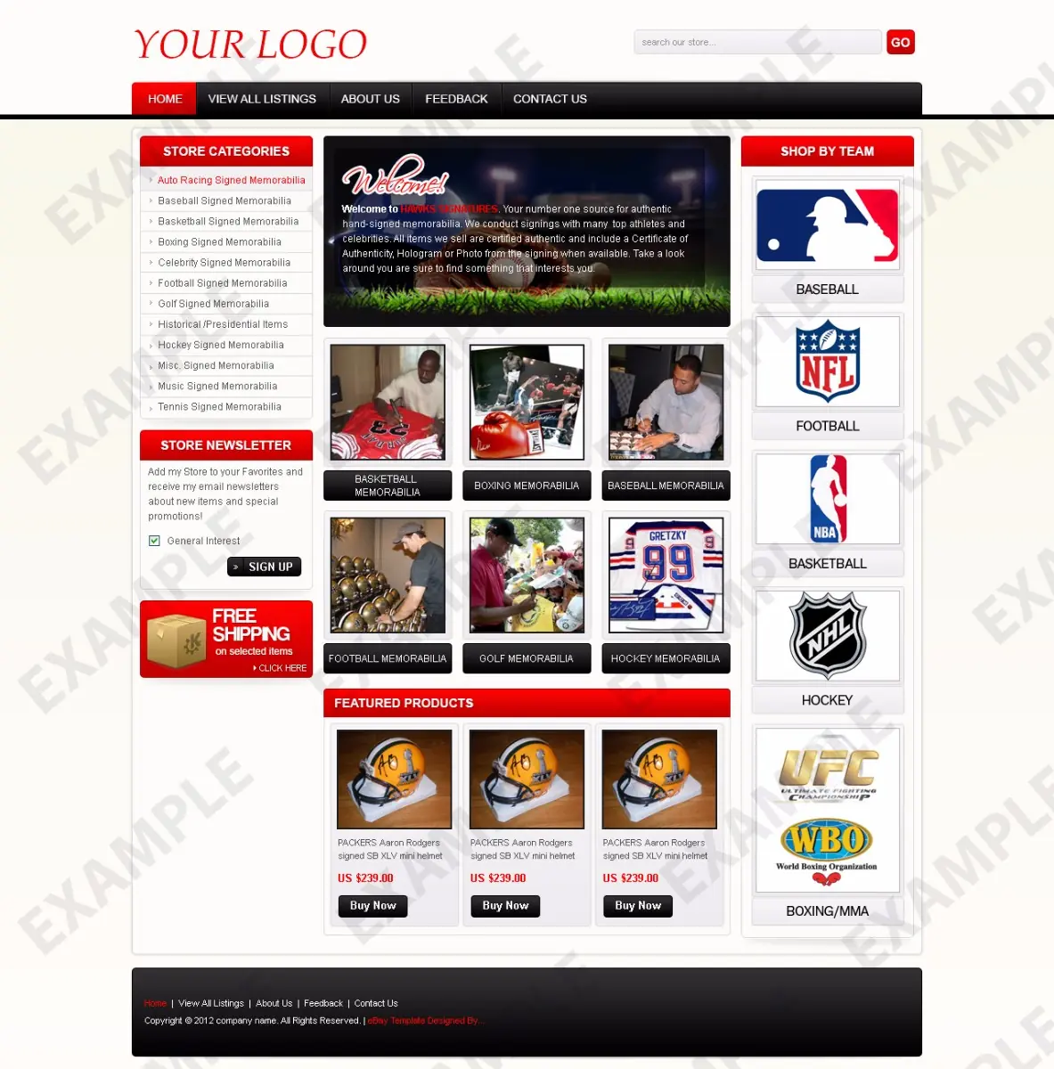 Kaycero premade eBay store design #1320 for hobbies
