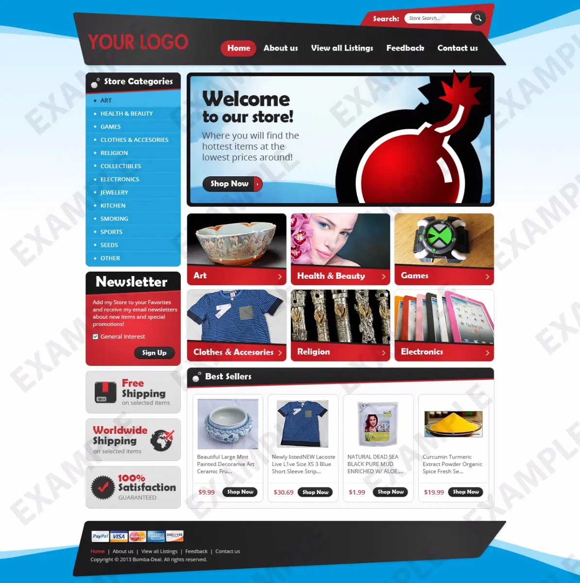 Ooba premade eBay store design #1252 for any industry
