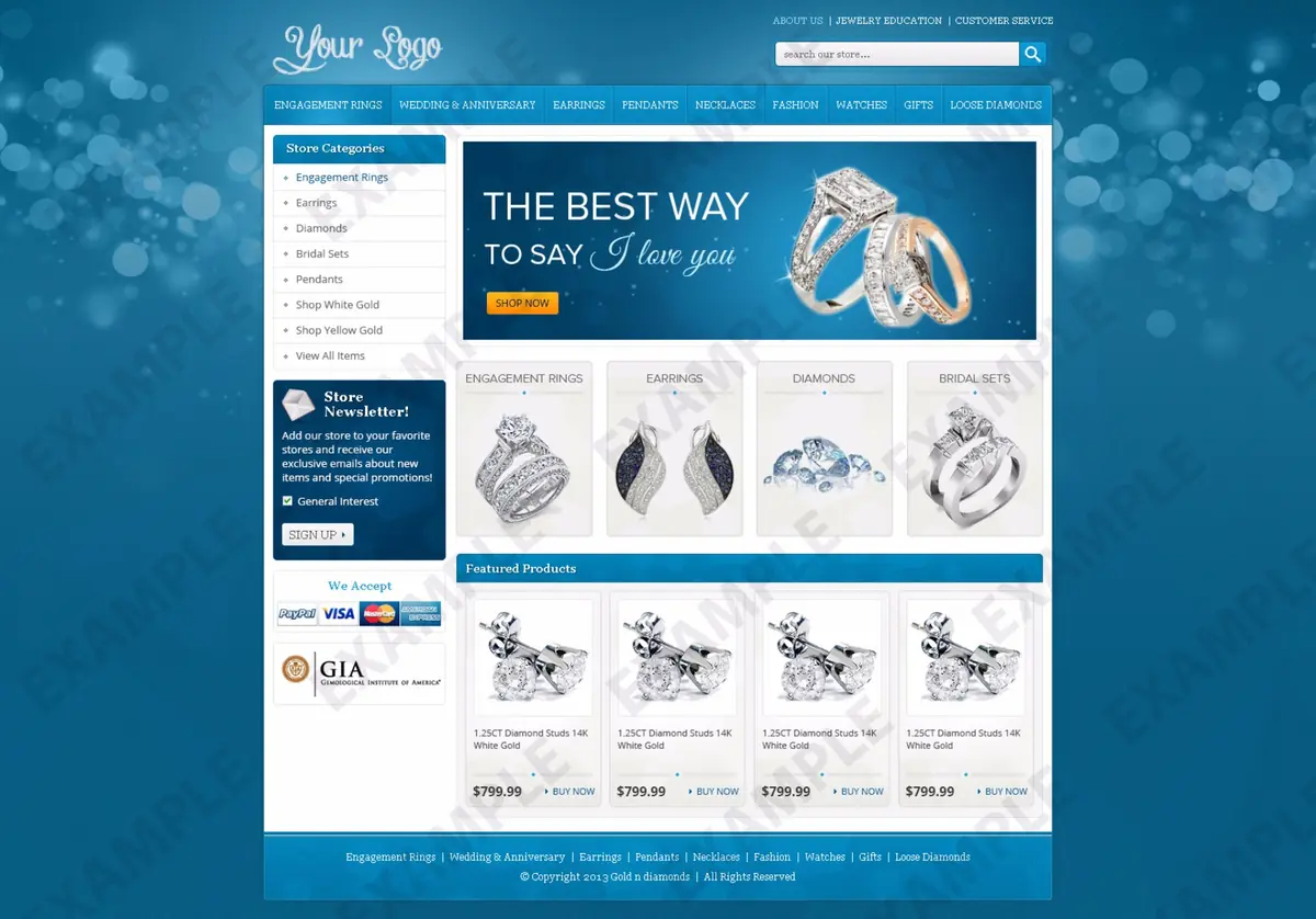 Jamm premade eBay store design #1210 for jewelry & watches