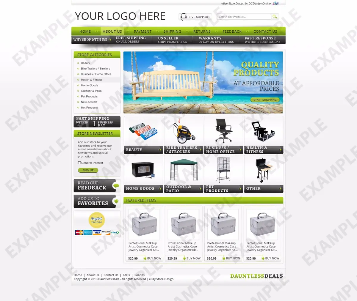 Mulia premade eBay store design #1215 for home & garden